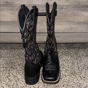 Ariat Black Embroidered Ankle Boots
